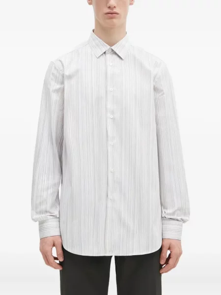 Cămașă Paul Smith cu dungi lungă alb