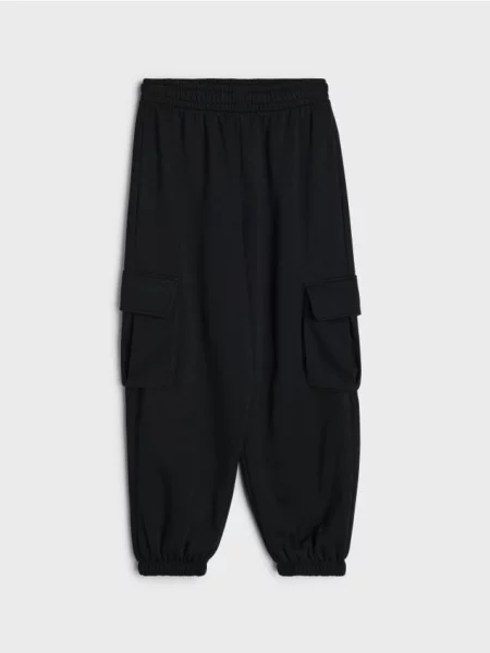 Sinsay Kalhoty jogger cargo černá