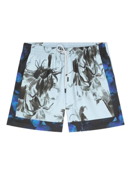 Slip de baie Dries Van Noten cu model floral cu imagine albastru