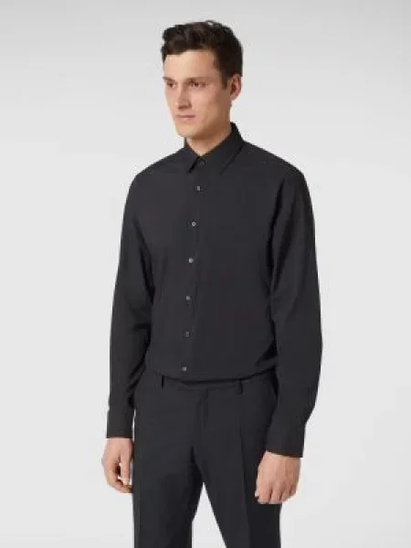 Koszula biznesowa o kroju slim fit z dodatkiem streczu Jake*s czarna