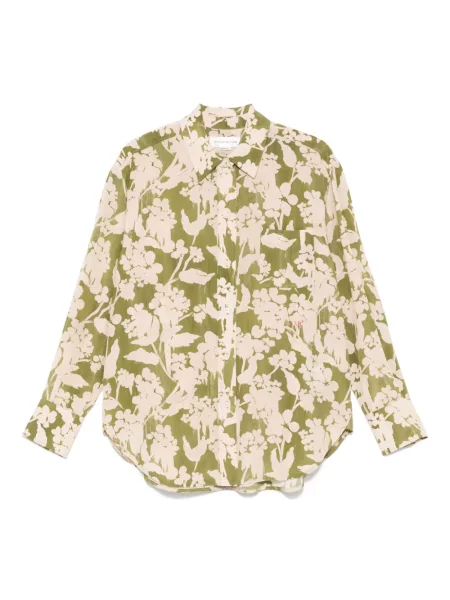 Koszula Victoria Beckham w kwiatki z nadrukiem zielona