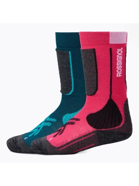 Șosete de schi pentru copii Rossignol Essential 2 pack electric fuchsia