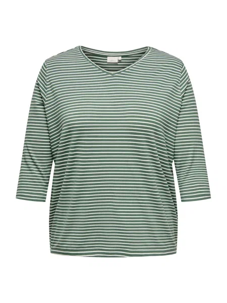 ONLY Carmakoma Tricou CARLINA verde închis alb