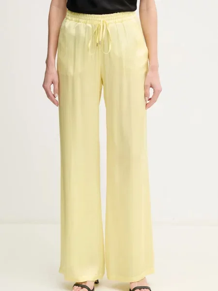 Ermanno Scervino pantaloni femei drept high waist galben