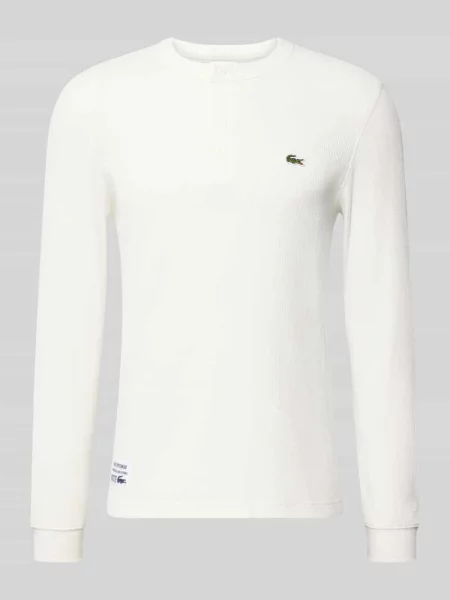 Koszulka z długim rękawem z mieszanki bawełnianej krój regular fit model SERAFINO' Lacoste biała