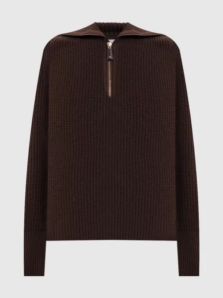 Светр з вовни та кашеміру Moncler коричневий