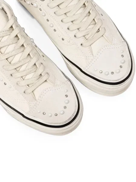 Sneakerși Vans Old Skool cu perle alb
