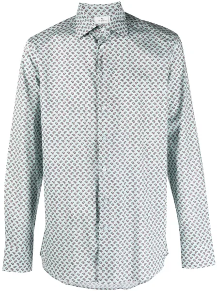 Cămașă Etro cu imagine cu model paisley albastru