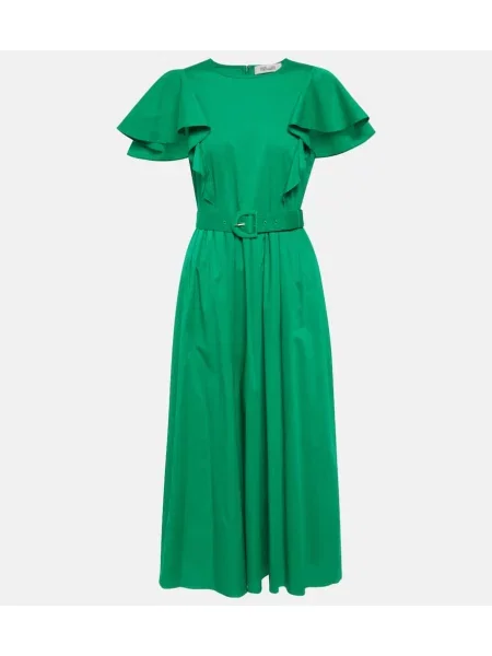 Rochie midi Diane Von Furstenberg cu volane până la genunchi de costum verde