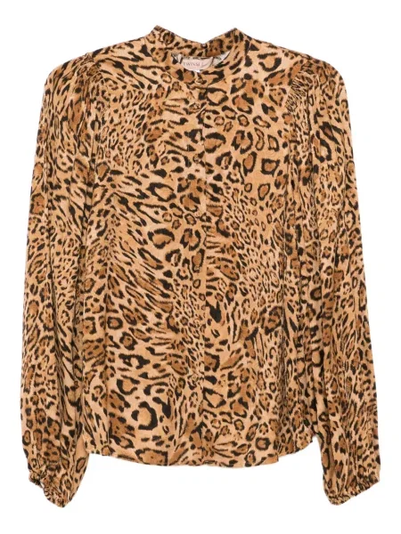 Cămașă Twinset cu imagine cu model leopard maro