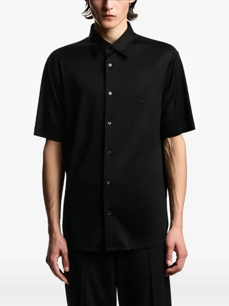 Cămașă Emporio Armani scurtă negru