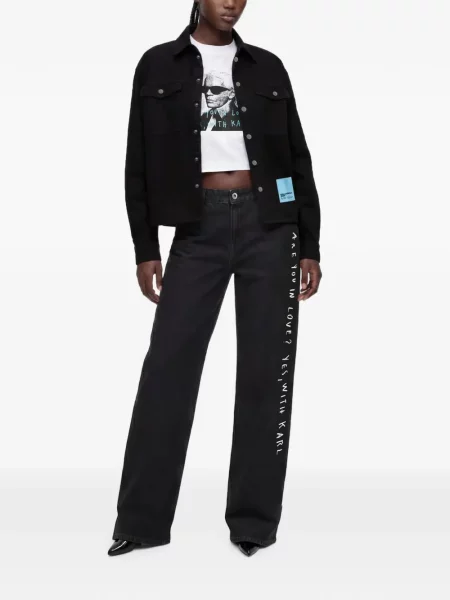 Široke traperice Karl Lagerfeld Jeans crna