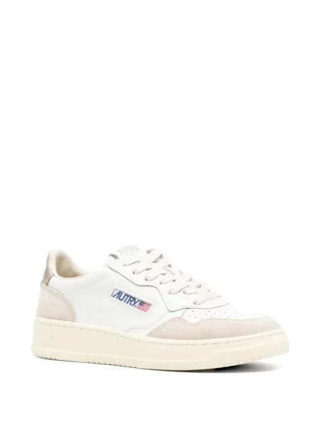 Sneakerși Autry din piele de căprioară alb