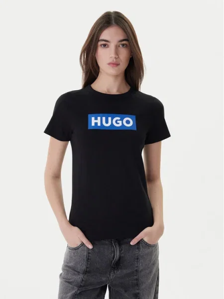 HUGO Tricou Classic negru