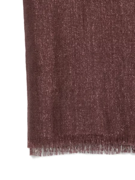 Fular Brunello Cucinelli cu franjuri maro