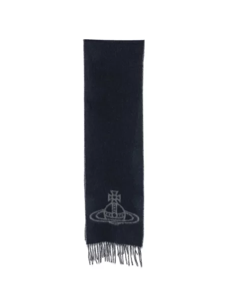 Fular Vivienne Westwood cu franjuri gri
