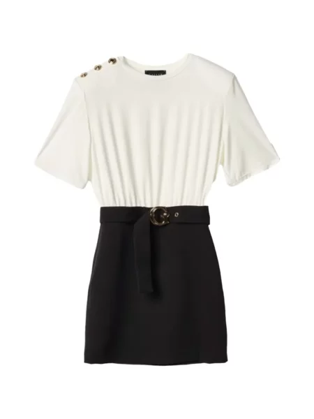 Cu centură rochie mini Gaëlle Paris alb