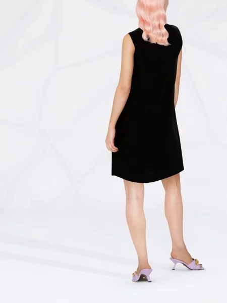 Oblekové mini mini šaty Boutique Moschino bez rukávů černé