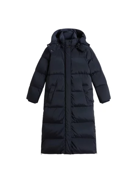 Kurtka puchowa Woolrich wodoszczelna niebieska