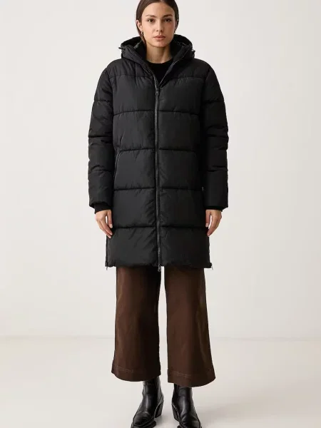 U.S. Polo Assn. jachetă lungă pentru femei MID-LENGTH ZIP DETAIL PUFFER negru