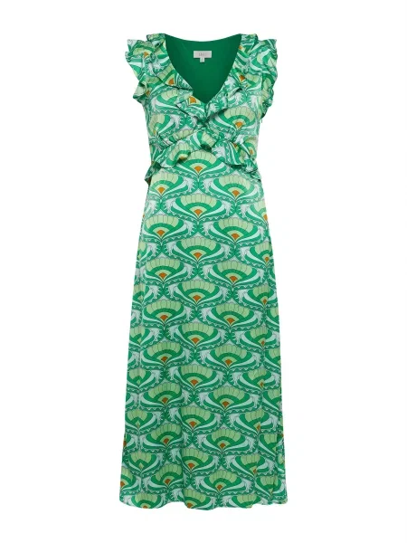 Sável Rochie THERISE șofran / verde mentă / verde jad / verde pastel galben