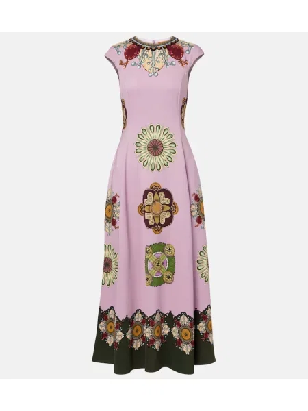 Rochie maxi La Doublej cu imagine de costum roz