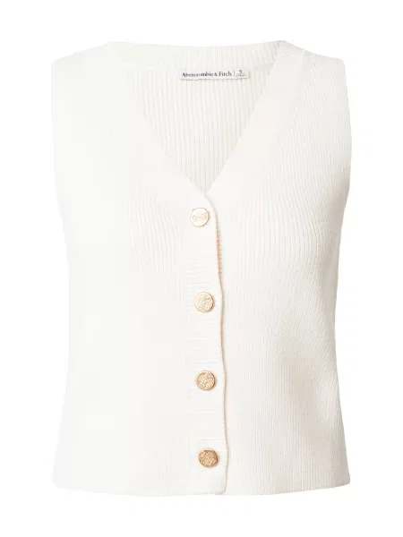 Abercrombie & Fitch Vestă tricotată crem