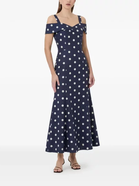 Rochie midi Nicholas cu buline albastru