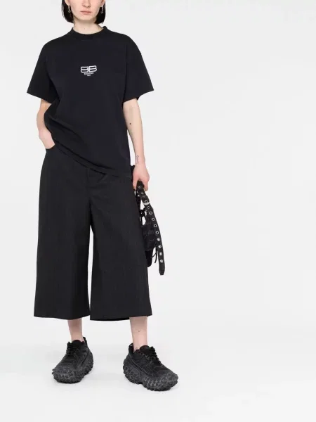 Plačiakojis kelnės Balenciaga apkarpytas juoda