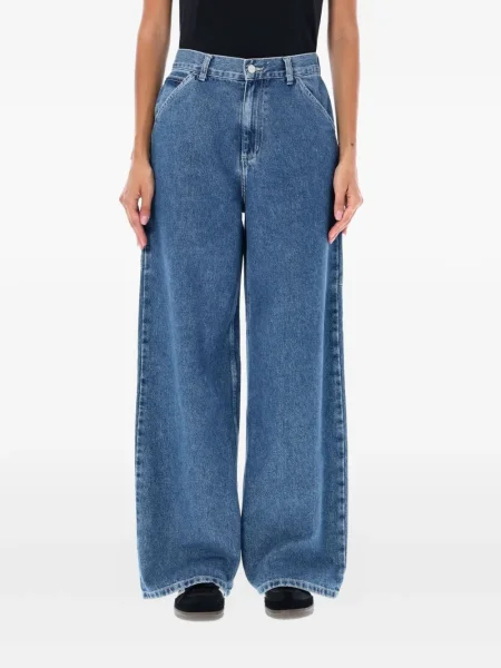 Blugi Carhartt Wip cu strasuri albastru