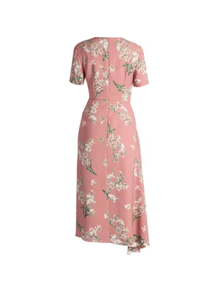 Rochie Erdem cu model floral cu imagine drapată roz
