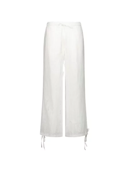 Pantaloni House Of Sunny cu broderie alb