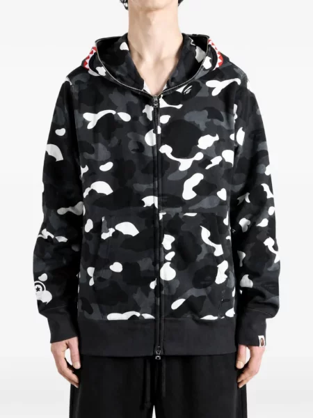 Hoodie A Bathing Ape® με σχέδιο παραλλαγής μαύρο