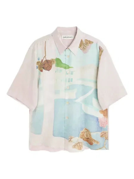 Krátká košile Our Legacy s potiskem růžová