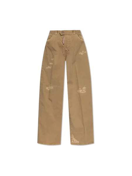 Spodnie Dsquared2 beżowe