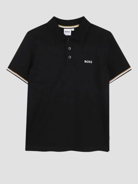 Детское поло Boss черное