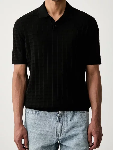 Armani Exchange férfi póló viszkózzal fekete