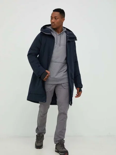 Columbia bluza z kapturem z nadrukiem szary