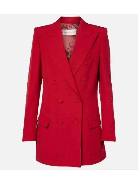 Sacou Dries Van Noten de lână roșu