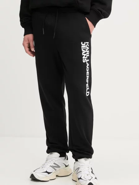 Karl Lagerfeld Jeans pantaloni de trening cu imprimeu negru