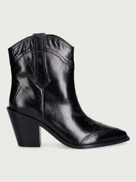Zadig&Voltaire kovbojské boty kožené Cara Spazzo černé