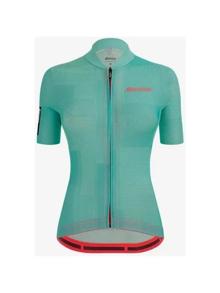 Koszulka z krótkim rękawem Santini Delta Kinetic Polartec w kolorze jasnoniebieskim Slim Fit XL niebieska