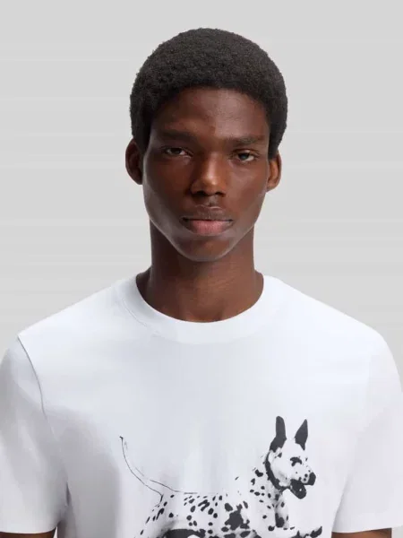 T-shirt o kroju regular fit z czystej bawełny Hugo biała