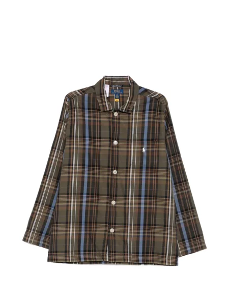 Pijamale Polo Ralph Lauren cu broderie în carouri verde