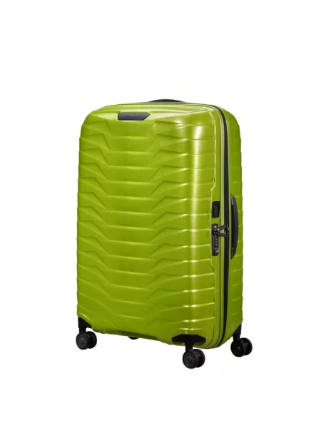 Lniana walizka Samsonite zielona