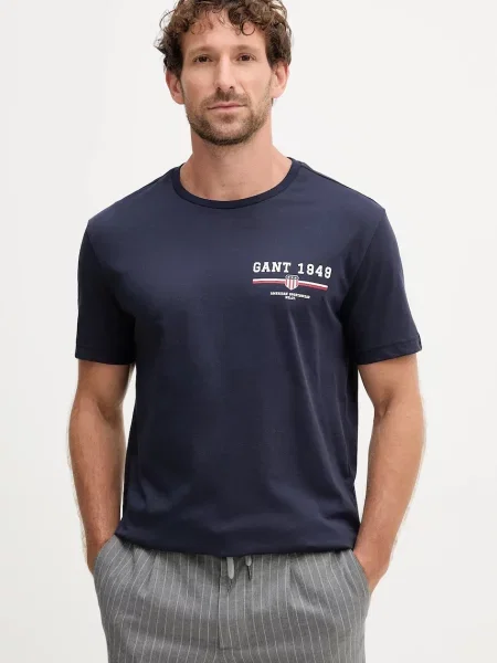 Тениска Gant с принт тъмносиньо
