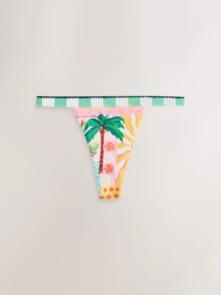 Next Bikinové nohavičky zelená / oranžová / ružová čierna
