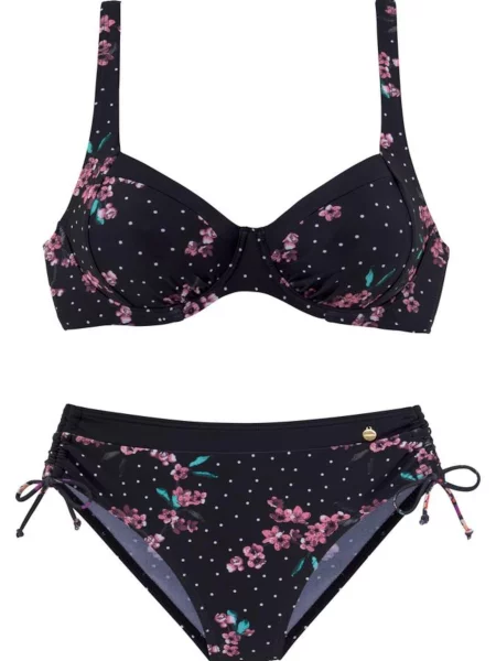 LASCANA Costum de baie două piese Wire Osaka' negru