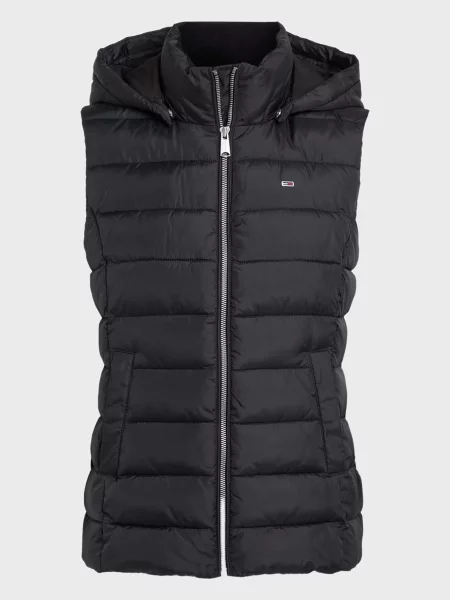 Джинсовый жилет Tommy Jeans с капюшоном черный