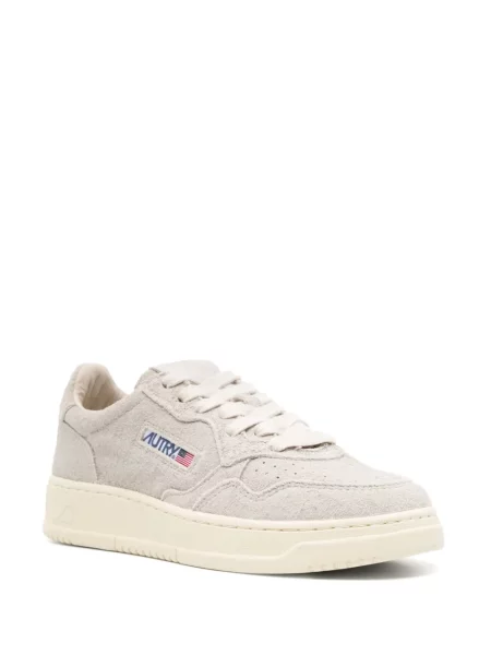 Sneakerși Autry din piele de căprioară alb